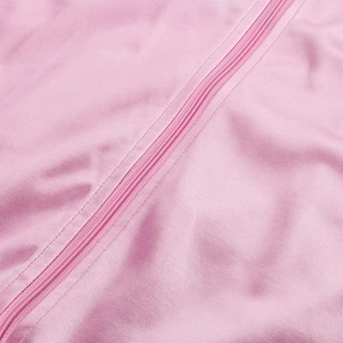 Nielijuanst 1950S Women Lady Girls Pink Satin Jacket Halloween Cosplay Costume Fancy Dress Coat With Neck Scarf thumb #6