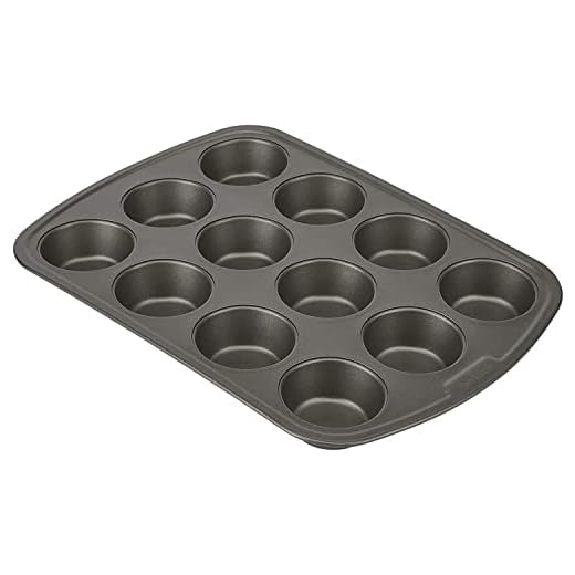 GoodCook Everyday Nonstick Steel Muffin Pan, 12 cup, Gray