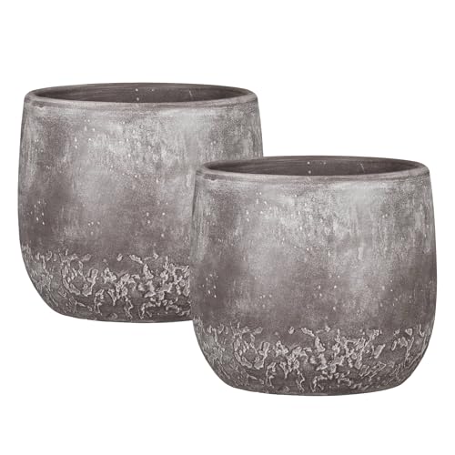 Scheurich Dune, Blumentopf aus Keramik, Farbe: Washed Brown, 15,2 cm Durchmesser, 14,5 cm hoch, 3,9 l Vol.