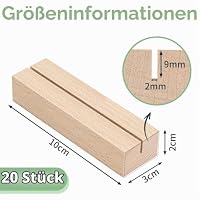 WISYOK Kartenhalter Holz, 20 Stück, Tischkartenhalter, 10×3×2cm – Ansicht 2