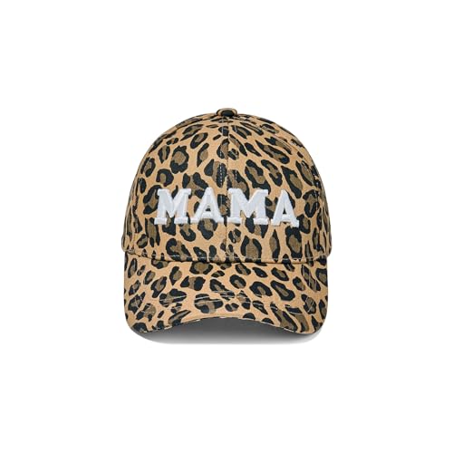 Image of Womens Baseball Cap Trendy Leopard Print Embroidery Cotton Breathable Adjustable Cap for Outdoor & Gifting
