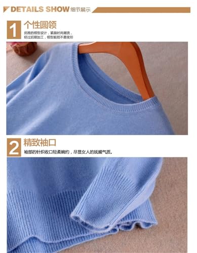 Women's Autumn Winter Super Soft Cashmere Cotton Blended Classic O-Neck Knitted Sweater3