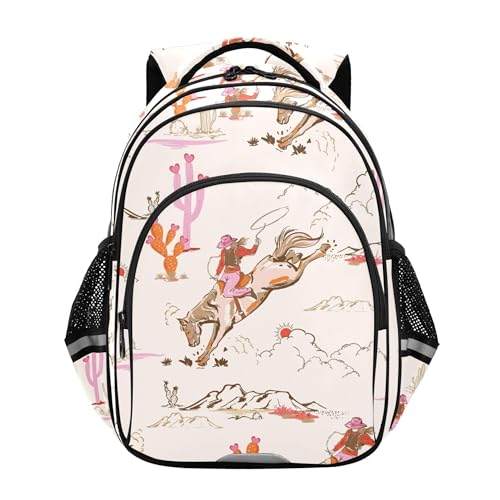 Cute Cowgirl Cowboy Boots Desert Backpack for School Study Book Bag Laptop Backpack Work Travel Computer Bags with Reflective Stripes