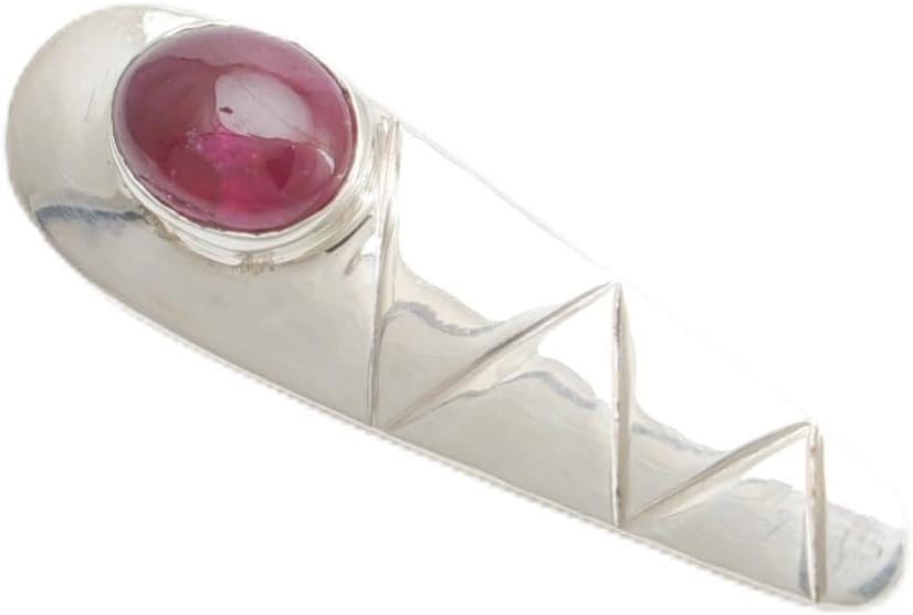 Generic Handmade 925 Sterling Silver Gents Tie Pin, Natural Ruby Gemstone Tie Clips, Personalised Tie Clip, Custom Tie Bar, Gift for Groom or Usher, Engraved Tie Pin, Wedding Day Gift, Mediam