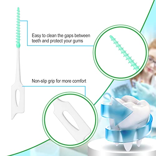 Image of Zopeal 250 Pcs Interdental Brush for Braces Disposable Braces Flossers Dental Picks Floss Toothpick Dental Teeth Flossing Head Oral Hygiene Flosser Toothpick Soft Cleaning Tool (Cute Color)