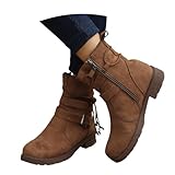 2.Material:Diese Stiefeletten bestehen aus weichem und dehnbarem Obermaterial aus Wildleder und verfügen über rutschfeste Gummisohlen, um ganztägigen Komfort und Haltbarkeit zu gewährleisten