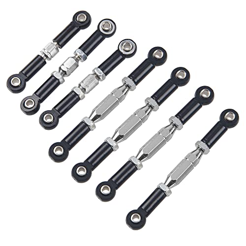 Share Goo HS345 Sharegoo Aluminum Turnbuckle Pull Rod Steering Linkages Arm Tie Rod Ends Servo Link Rod With Screwdriver Compatible With Wltoys 144001 1/14 Rc Car Buggy,Black thumb #1