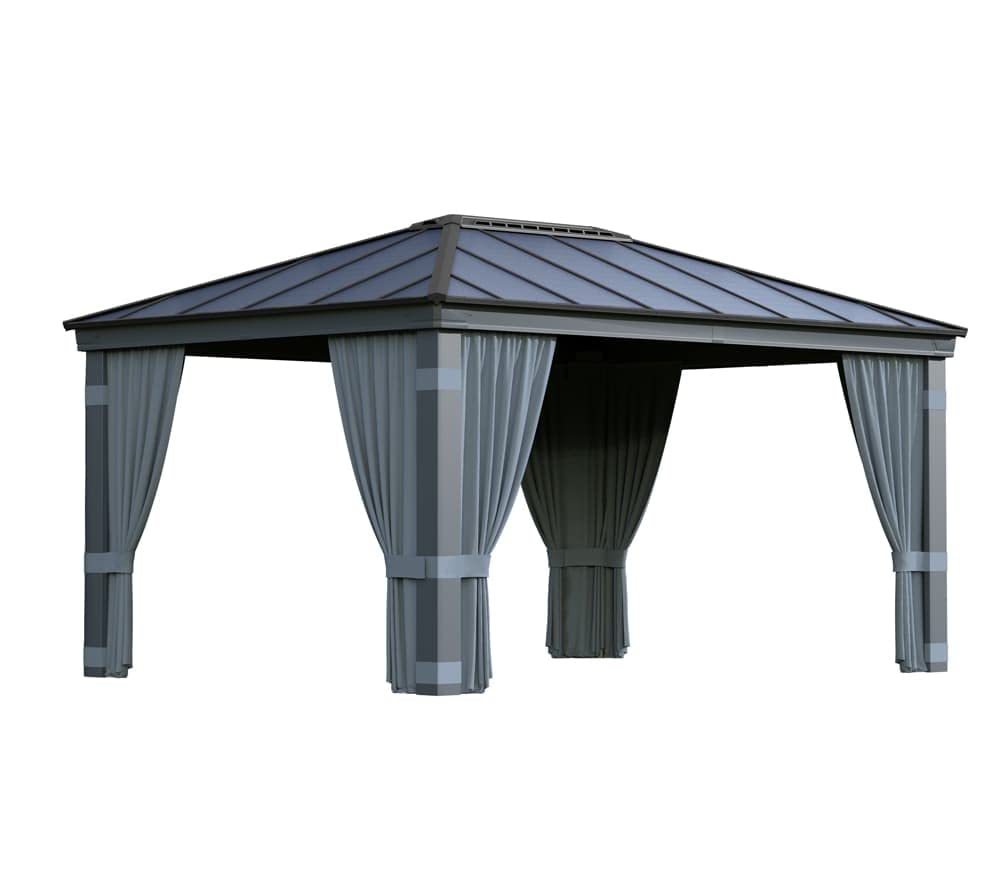 Palram Canopia Dallas 4900 Gartenpavillon-Vorhang-Set | Dunkelgrau