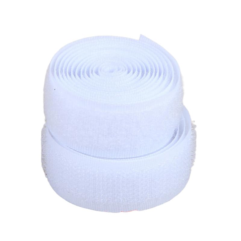 2 Meters Hook and Loop Strip Tape White 2CM Wide Fastening Tapes for Sewing, whtie, 2cm*2m