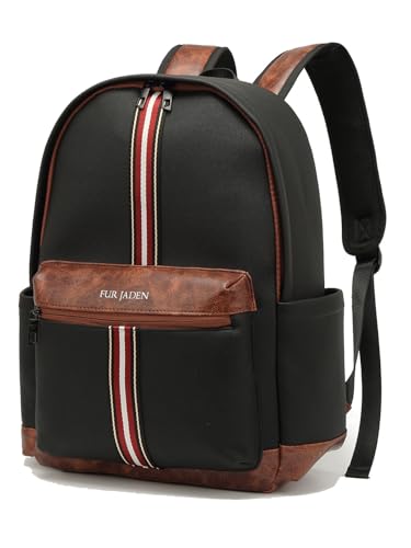 Image of FUR JADEN Vegan Leather Stylish 15.6 Inch Laptop Backpack Travel Weekender Bag For Men Women