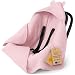 Musselin Einschlagdecke Babyschale Baby Decke 85x85 cm - Atmungsaktive Sommerdecke Blanket für Kinderwagen und Autositz für Neugeborenen und Kleinkinder Oeko-Tex Puderrosa
