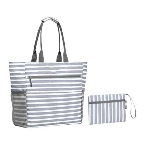 Beach Bags Beach Tote Lightweight Large Capacity with Pockets Travel Tote Shoulder Handbag for Toys Family Vacation Essentials