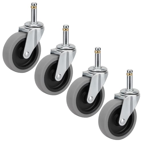 Replacement Casters Compatible with Rubbermaid WaveBrake Mop Bucket: 3 Inch Set of 4 Heavy Duty TPR Weber Grills Shop Vac Replacement Wheels