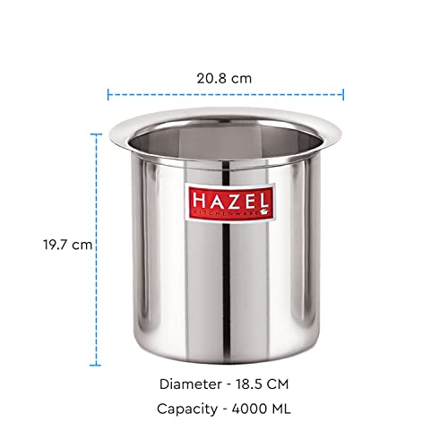 Image of HAZEL Steel Milk Pot | Stainless Steel Milk Boiler Container | Milk Boiling Vessel Gunj for Kitchen, 4000 ML