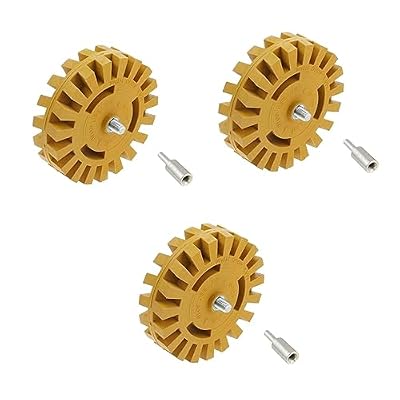3 pcs 4 Automotive Decals fjbiden Stickers for car auto Tools Pneumatic Eraser Wheel Rubber Degumming Wheel Rubber Eraser Wheel Paint Removal Plastic Head Applique Detergent OSALADI