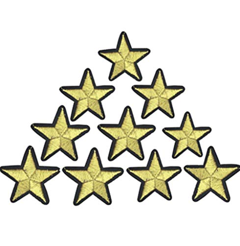 Toruiwa 10X Parches de Ropa Parches de Estrellas para Ropa Parches termoadhesivos Estrellas Parches de decoración DIY Parches Bordados 4CM*4CM Cover