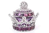 Creative Luxury Bling Crystal Crown Car Perfume Fragrance Bottle Seat Ornament Home Office Air Freshener Home Decor (Purple)