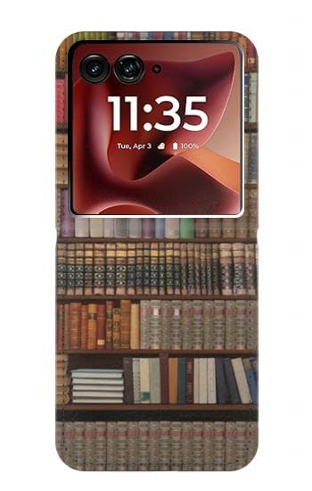 Étui flip en cuir pour Motorola Razr 70 Ultra et 50 Ultra style bibliothèque