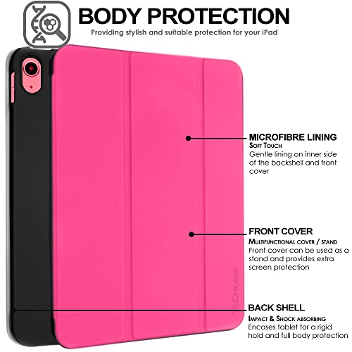 TECHGEAR Smart Case for iPad 11th Gen (2025 A16) & 10th Gen (2022), Slim Tri-Fold Stand Cover with Corner Protection - Image 4