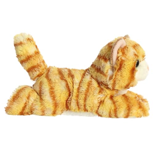 aurora adorable mini flopsie ginger cat stuffed animal - playful ease - timeless companions - orange 8 inches