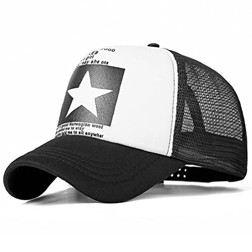 Gorras de Hombre Beisbol Pentagrama de Malla Respirable, Gorras de Hombre Baratas Vintage, Sombrero Mujer Verano para Unisex Adulto (Blanco)