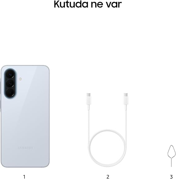 Samsung Galaxy A57 5G Android Akıllı Telefon, 128GB Hafıza, 8GB RAM, 6 Nesil OS Güncellemesi, Geniş Ekran, Üçlü Kamera (Samsung Türkiye Garantili) (Buz Mavisi)