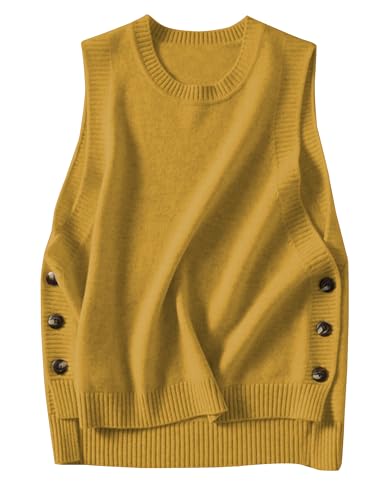 Image of HangNiFang Women's Round Neck Sleeveless Pullover Ribbed Knit Sweater Vest