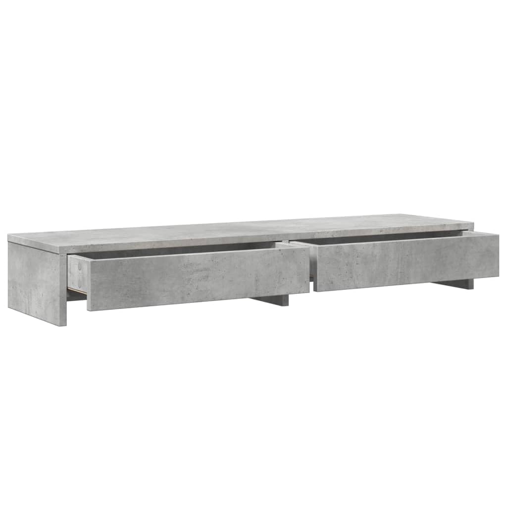 Generico Supporto Monitor con Cassetti Grigio 100x27x15 cm in Truciolato,Dispositivi elettronici,Accessori per dispositivi elettronici,Accessori per Computer,Rialzi e Supporti per computer-854673