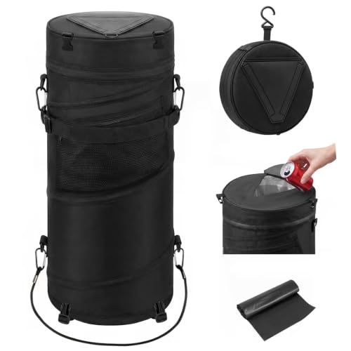 Lysam Boat Trash Can, Self-Standing for Pontoons, Collapsible and Leakproof
