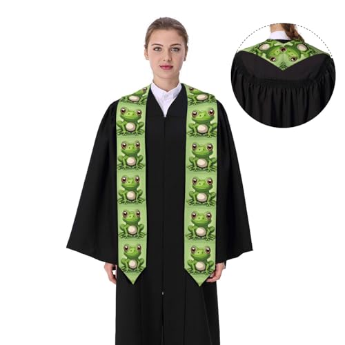 Cute Frog Print Flat Shawl - Satin Shawl for Graduation Ceremony Gift for Son Daughters Friends Sisters4