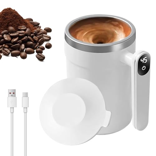 KQWVZ Tasse À Mélanger Automatique, 400 ml Tasse Auto-Agitante Électrique, Gobelet Mélangeur Magnétique Automatique En Acier Inoxydable, Tasse À Café À...