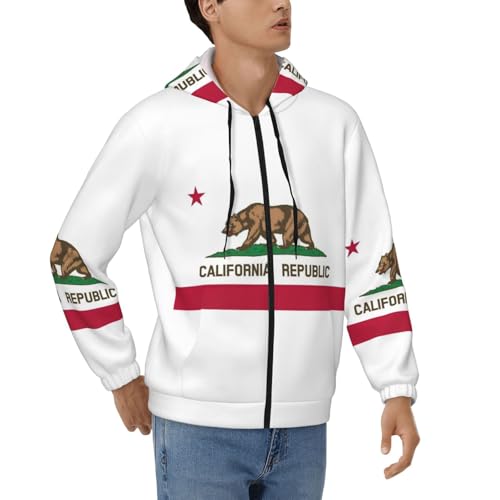 Sweat à capuche zippé thermique homme Californie pour vos sorties décontractées