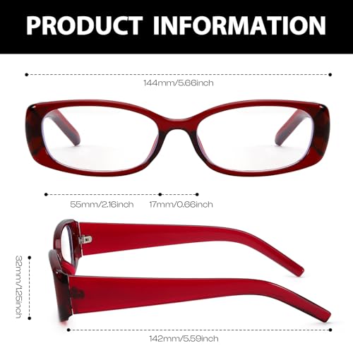 Image of DreamCalf Rectangle Fake Glasses for Women Trendy Y2K Office-Siren Blue Light Glasses with Clear Lenses