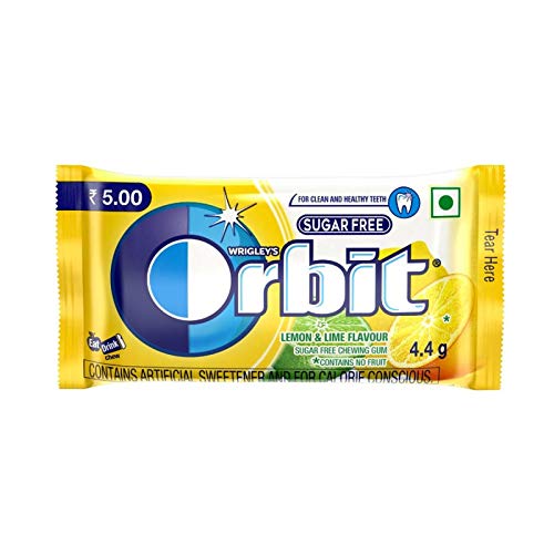 Image of Orbit Lime & Lemon Flavoured Sugar Free Chewing Gum, 4.4g (Pack of 96)