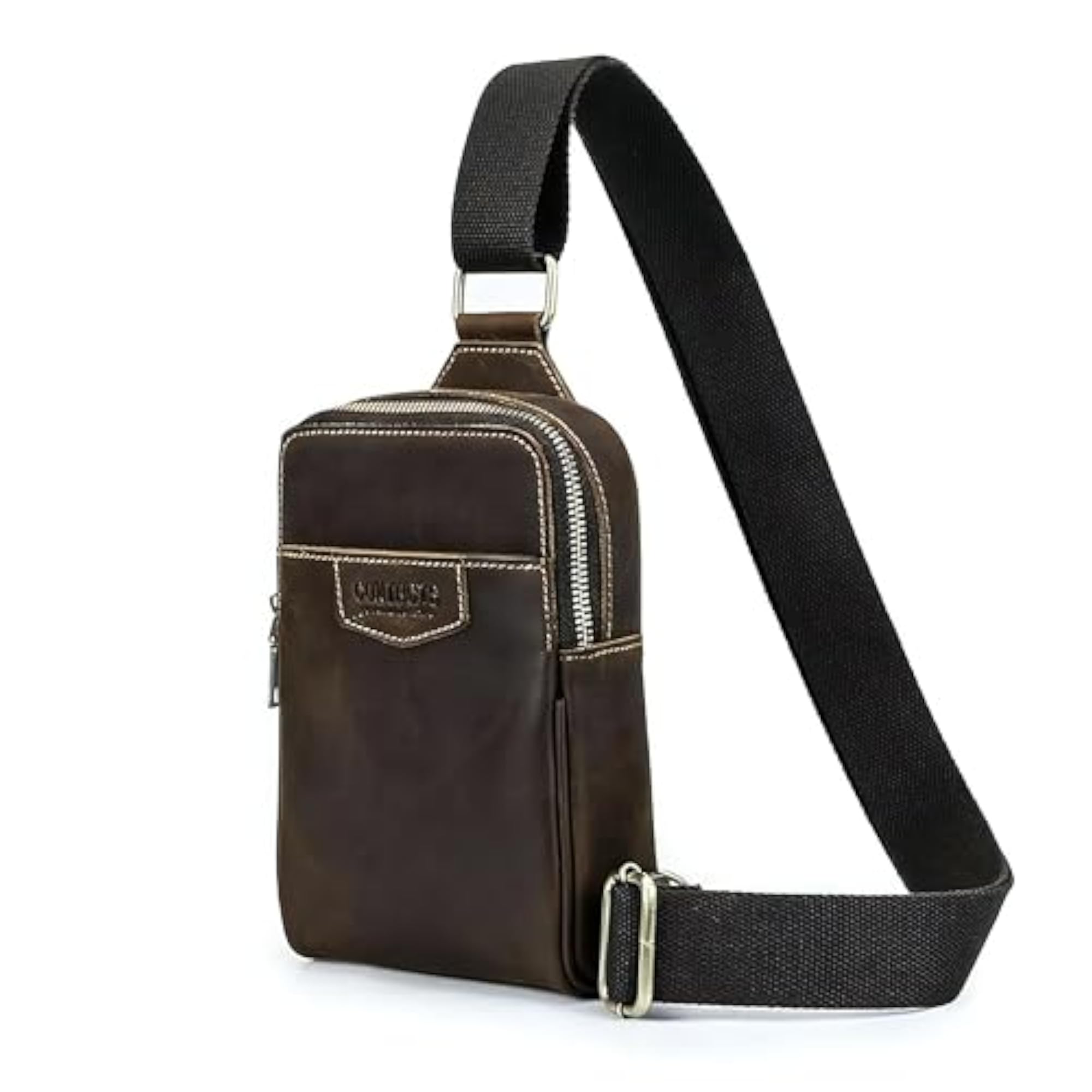 Full Grain Leather Sling Bag for Men, Small Crossbody Bag