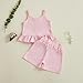JLKGICF Toddler Baby Girl Summer Clothes Sleeveless Square Collar Ruffled Tank Tops Shorts Set 6 12 18 24 Month 2T 3T 4T (Pink, 2-3T)
