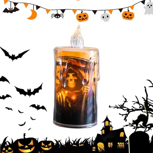 Velas de Halloween con parpadeo electrónico y estructura duradera sin envejecimiento