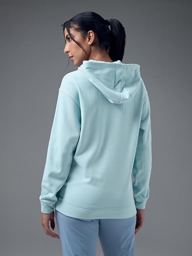 Image of TECHNOSPORT Women's Regular Fit Graphic Print Hooded Neck Full Sleeve Technowarm+ Sweatshirt for Casual & Regular Use
