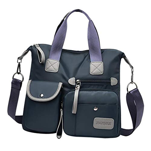 #N/A Bolsa Feminina De Nylon Resistente à água Mensageiro Em Cruz Bolsa De Ombro - Azul