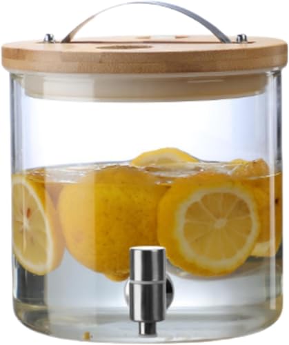 Leftef �h�����N�T�[�o�[ �K���X ��e�� 2.5L/5L/7.5L/10L/15L �h�����N�f�B�X�y���T�[ �X�e�����X�֌��t�� ���z�E�P�C�_�K���X �ϔM�ϊ� �␅�� �W���[�X �r�[�� �ۑ��e�� ���^���N �������ȒP (5L,�x�[�X�Ȃ�)