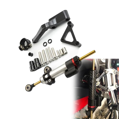 Amortisseur de direction moto Ducati Monster 696 kit fixation aluminium argent