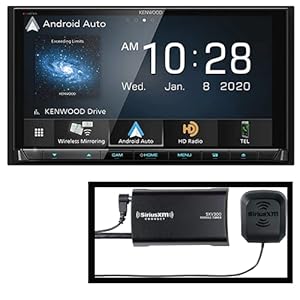 Kenwood – 7″ – Android Auto/Apple CarPlay – Built-in Bluetooth – in-Dash CD/DVD/DM Receiver – Black | Plus SiriusXM SXV300v1 Connect Vehicle Tuner Kit for Satellite Radio