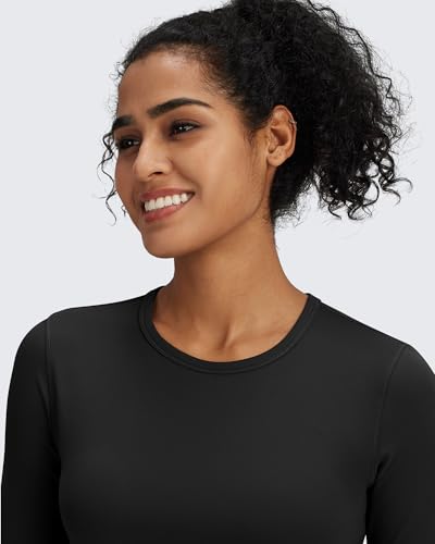G4Free Long Sleeve Shirts For Women Slim Athletic Workout Tops Gym Yoga Wicking Base Layer High Neck Cropped Undershirt thumb #1
