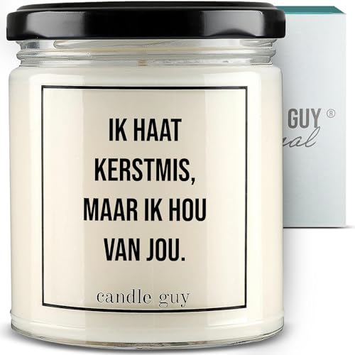 Bougie parfumée fait main message amour Ik haat Kerstmis pour déclarer sa flamme