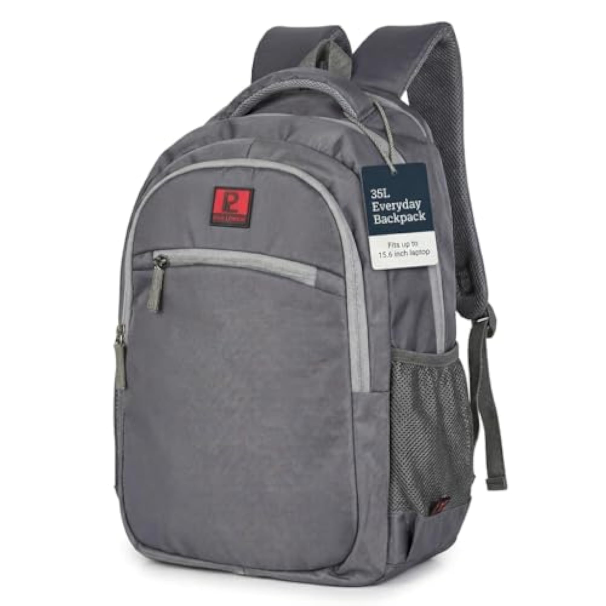 Unisex 35L Grey Waterproof Laptop Backpack, Casual College Bag