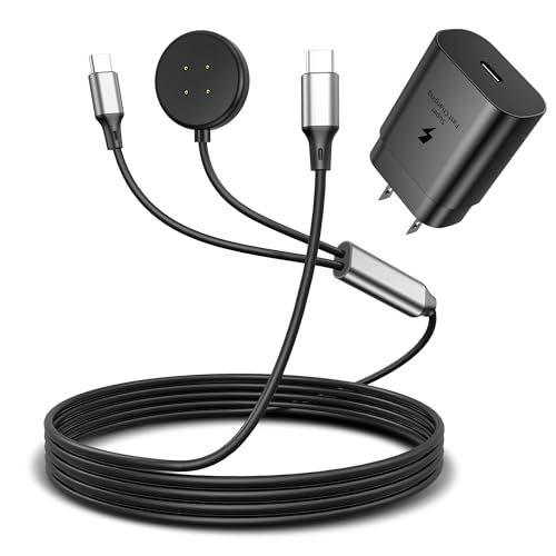 2 in 1 Charger for Fitbit Sense/Sense 2/Versa 4/3/Ace LTE/Google Pixel Watch 3/2,PD25W USB C Fast