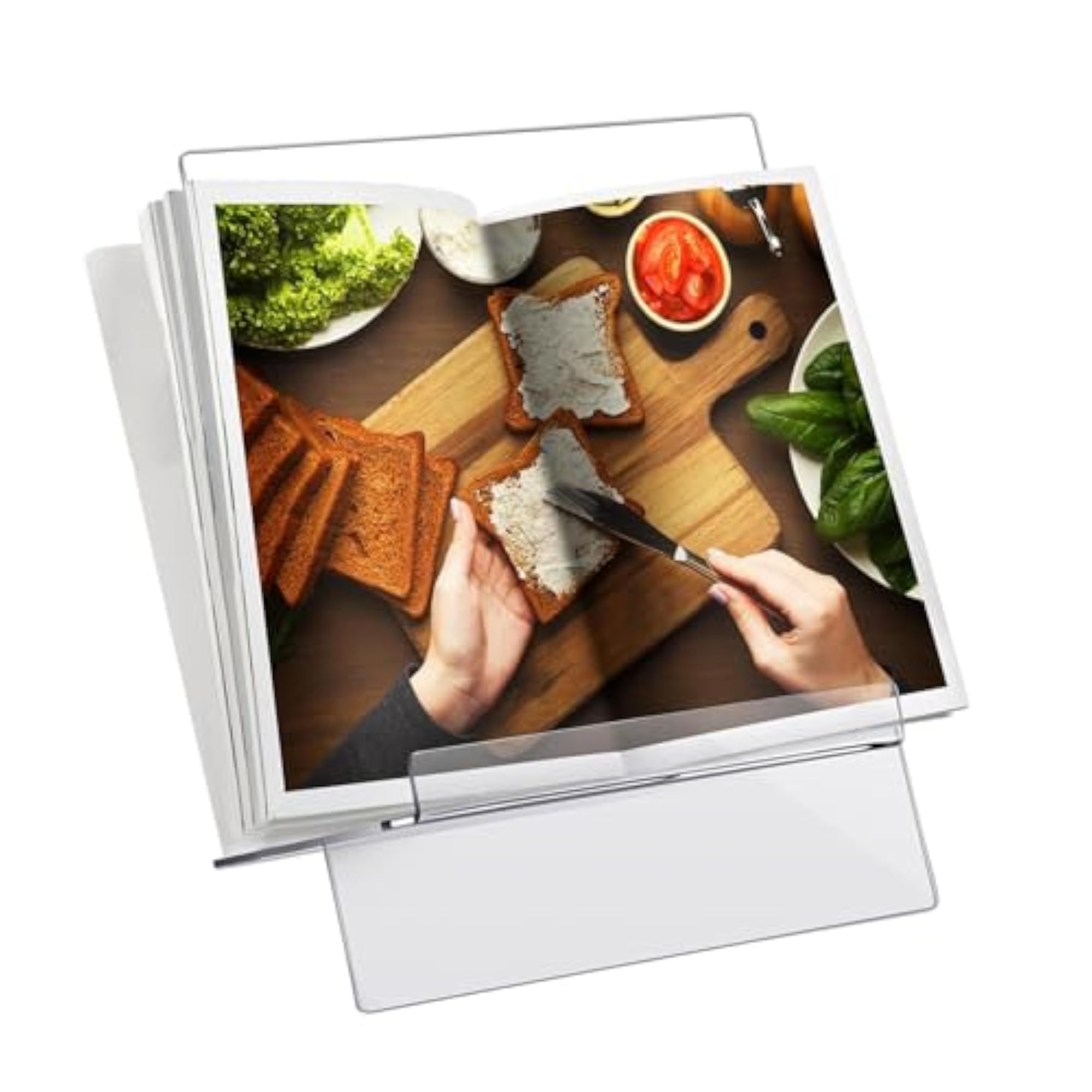 Cookbook Stand for Kitchen Counter, Durable Book Stand for Reading