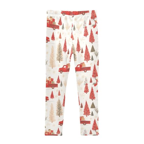 KLL Cute Christmas Tree Red Truck Toddler Baby Girl Cotton Pants Stretchy Full Length Activewear Running2
