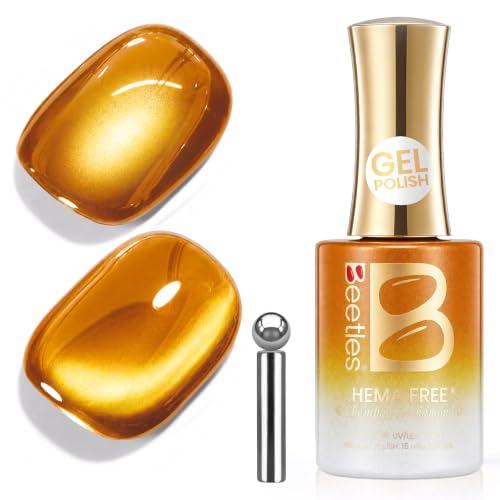 Image of Beetles Gold Cat Eye Gel Nail Polish,Champagne Diamond