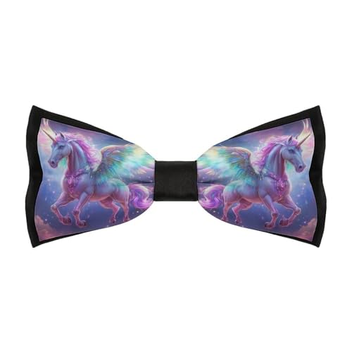 peiyeety Magnifique nœud papillon G-alaxy pour homme, motif licornes colorées, réglable, pré-noué, classique, à clipser, couleur unie, pour mariage, bal de promo